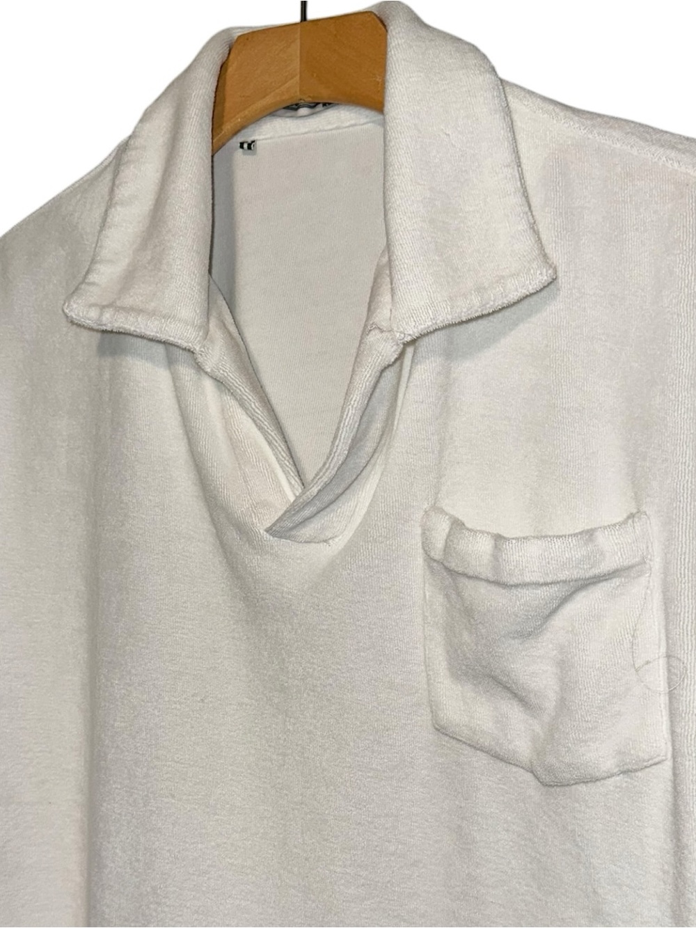 Criquet Men’s Size M White Terry Cloth Short Sleeve Polo Shirt